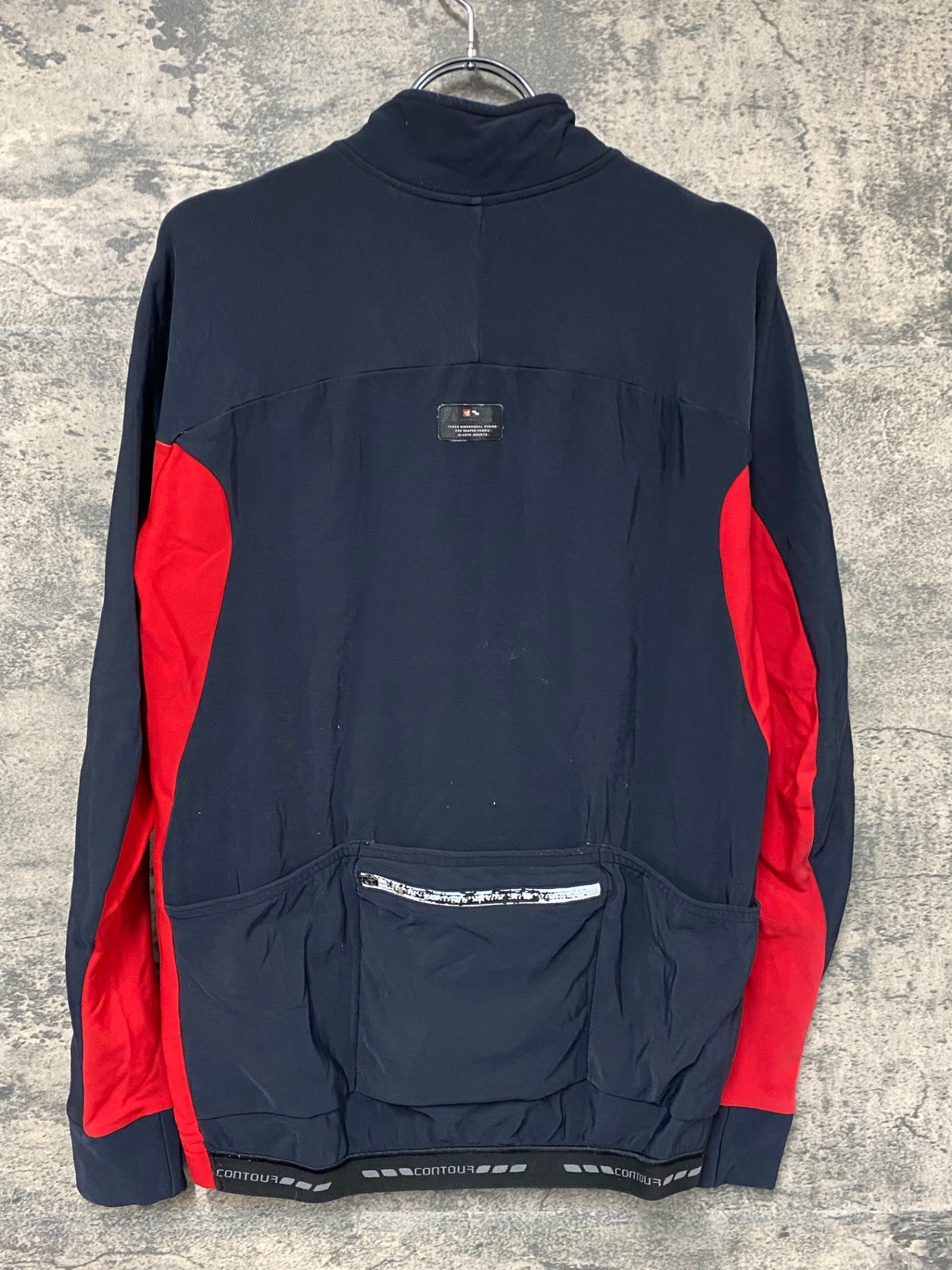 IZ548 デマルキ De Marchi 長袖サイクルジャージ 赤黒 M 裏起毛 ロゴ剥げ