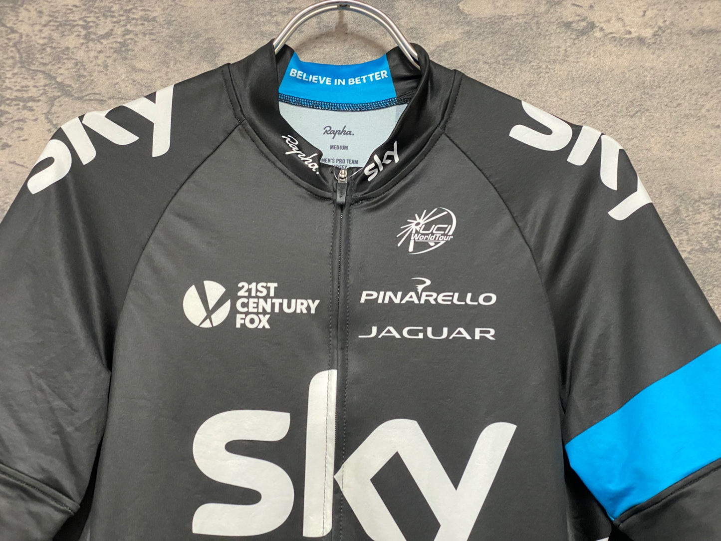JC808 ラファ Rapha MEN'S PRO TEAM JERSEY 半袖 サイクルジャージ 黒 M TEAM sky