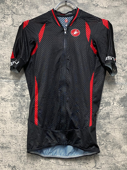 IZ473 カステリ CASTELLI ROSSOCORSA 半袖 サイクルジャージ 黒 赤 S