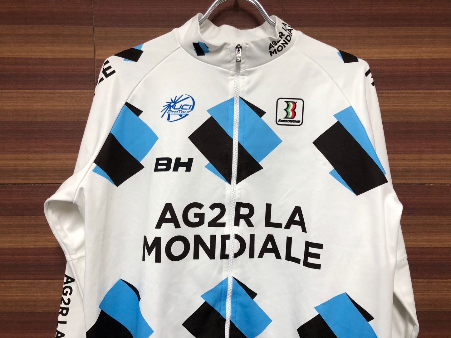 IN123 ビエンメ BIEMME 長袖サイクルジャージ 白 AG2R LA MONDIALE 裏起毛 L