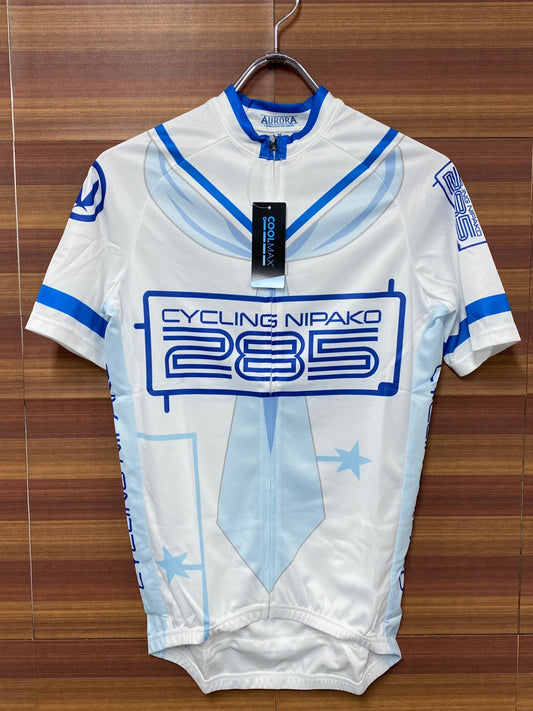 IS005 アウローラ AURORA 半袖 サイクルジャージ 白 M サイクリングニパ子 チームグラフィックVer.