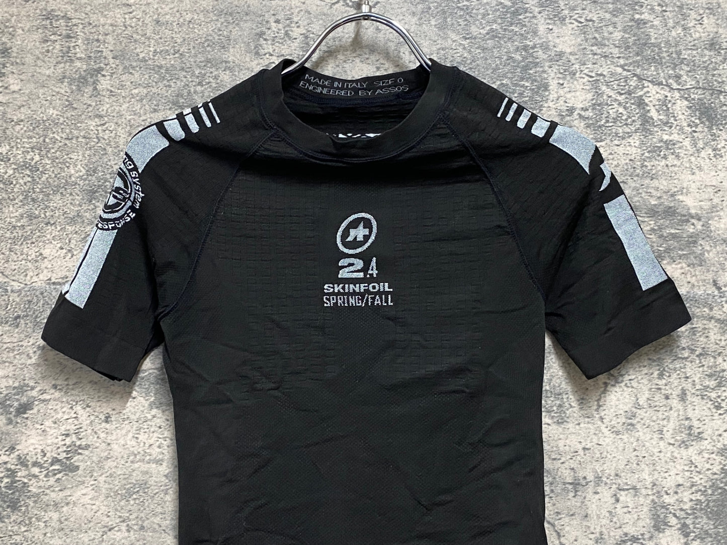 JB294 アソス assos SKINFOIL 2.4 半袖 ベースレイヤー 黒 SIZE 0 SPRING/FALL