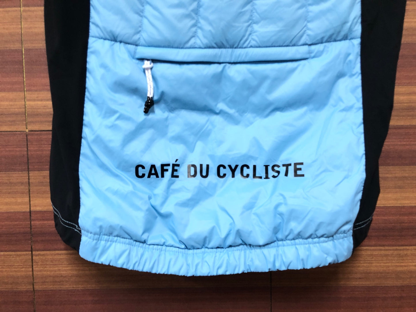 HZ989 カフェドシクリステ cafe du cycliste ダウン サイクルジレ ベスト 水色 M