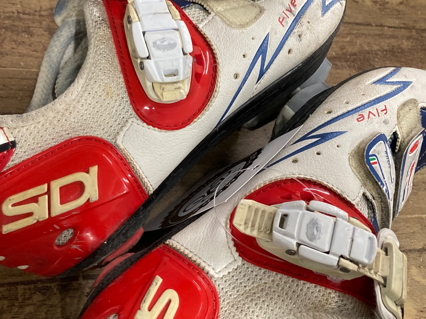 IY969 シディ SIDI Five Fit ビンディングシューズ 白 青 EU42 SPD-SL