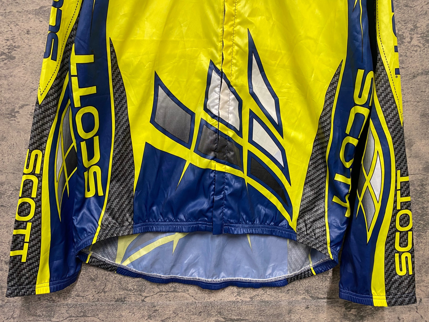 JC177 スコット SCOTT RACING 長袖 ウィンドブレーカー 黄青 サイズ不明 ビンテージ