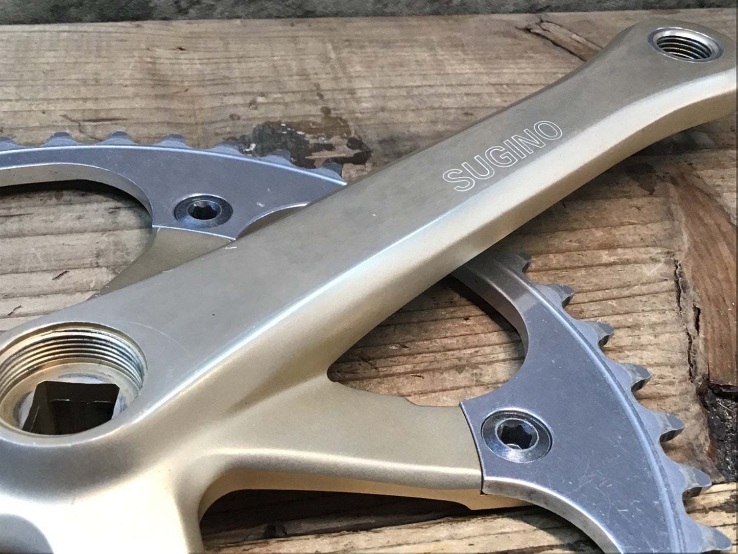 IK794 スギノ SUGINO ゴールド グランドマイティ SG75 GRAND MIGHTY クランクセット NJS 172.5cm PCD144 ピスト 競輪