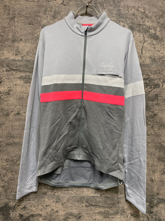 JB040 ラファ Rapha BREVET LONG SLEEVE JERSEY 長袖 サイクルジャージ グレー L