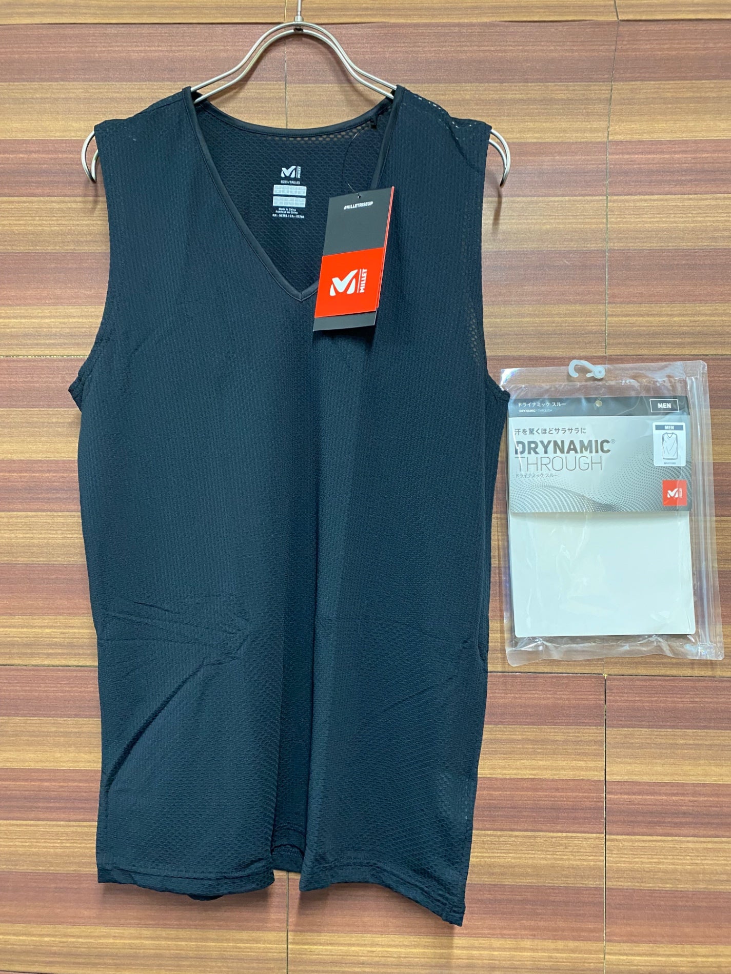 IQ210 ミレー MILLET ノースリーブ ベースレイヤー 黒 L