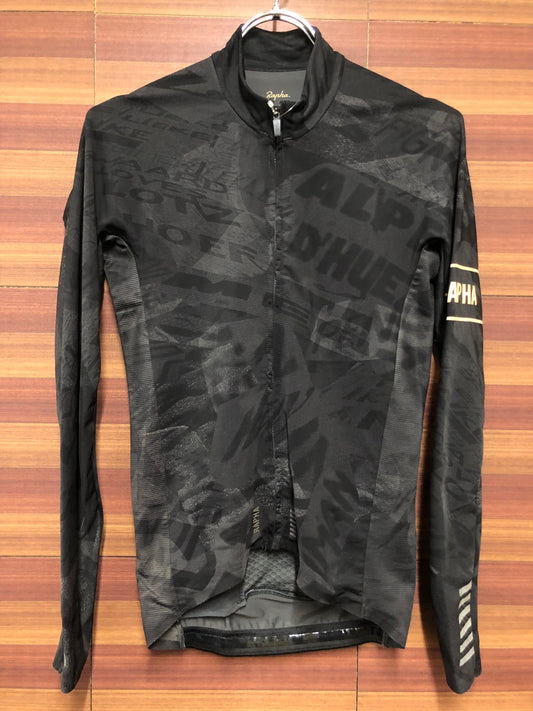 II252 ラファ Rapha PRO TEAM LONG SLEEVE THERMAL JERSEY ROAD GRAFFITI 長袖 サイクルジャージ 黒 XS