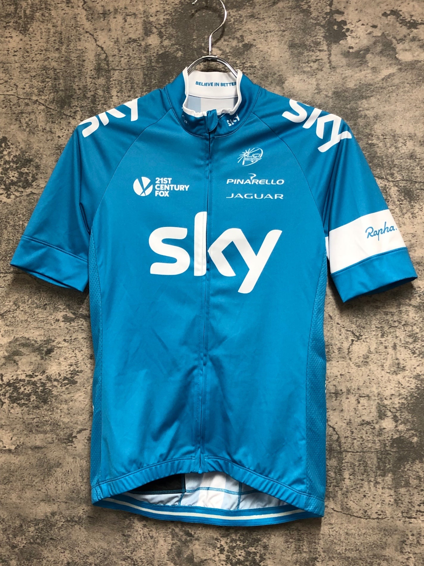 JC817 ラファ Rapha MEN'S REPLICA JERSEY 半袖 サイクルジャージ 白 水色 M TEAM sky