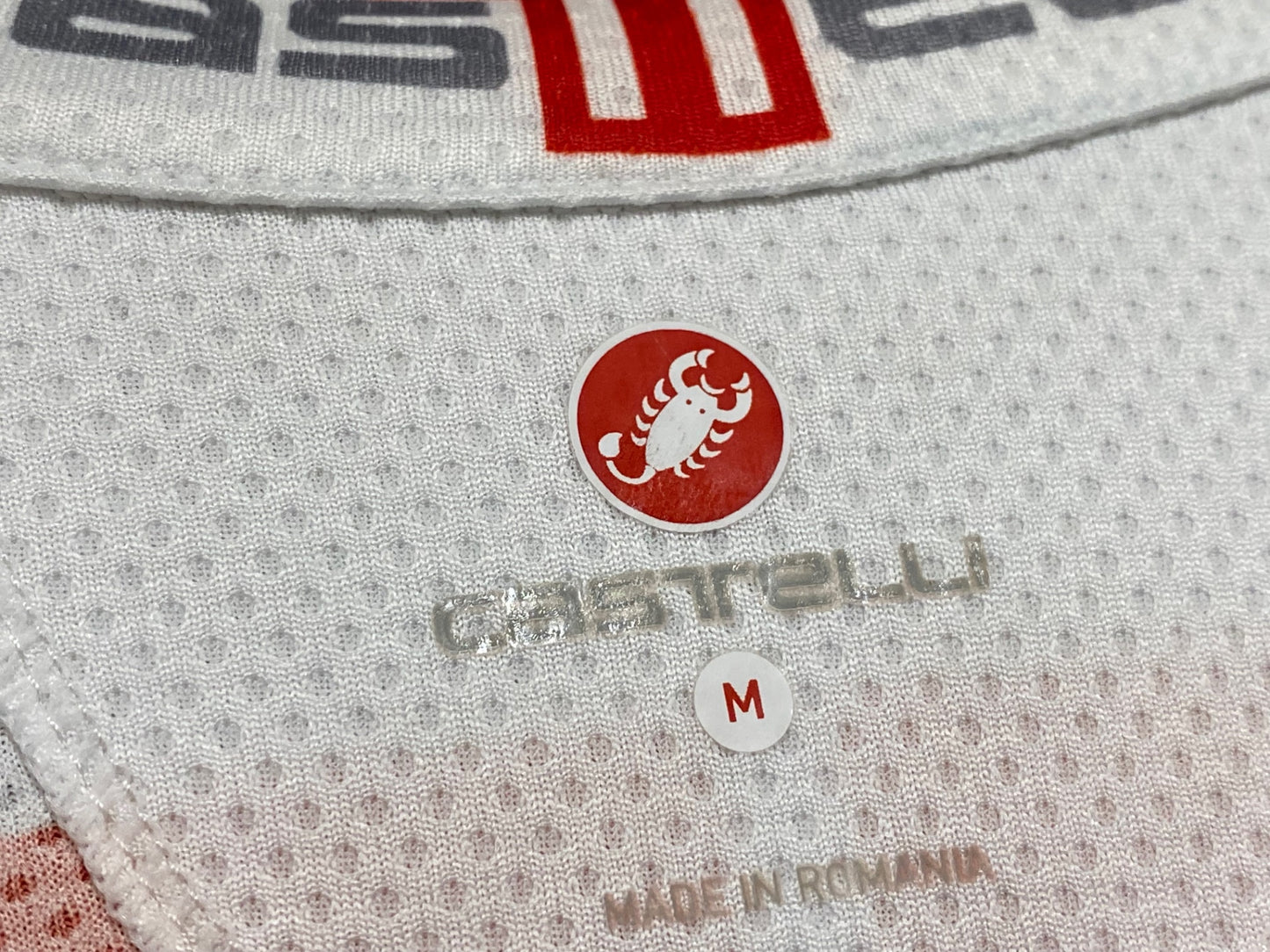 IZ857 カステリ CASTELLI 半袖 サイクルジャージ 黒 白 M ※前面ほつれ有り
