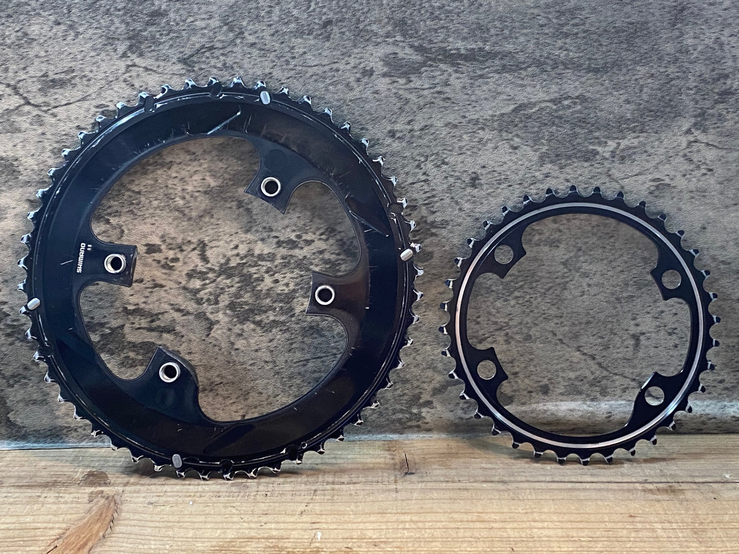 IU412 シマノ SHIMANO デュラエース DURA-ACE FC-9100 チェーンリング 52/36T ※アウター摩耗大 ジャンク