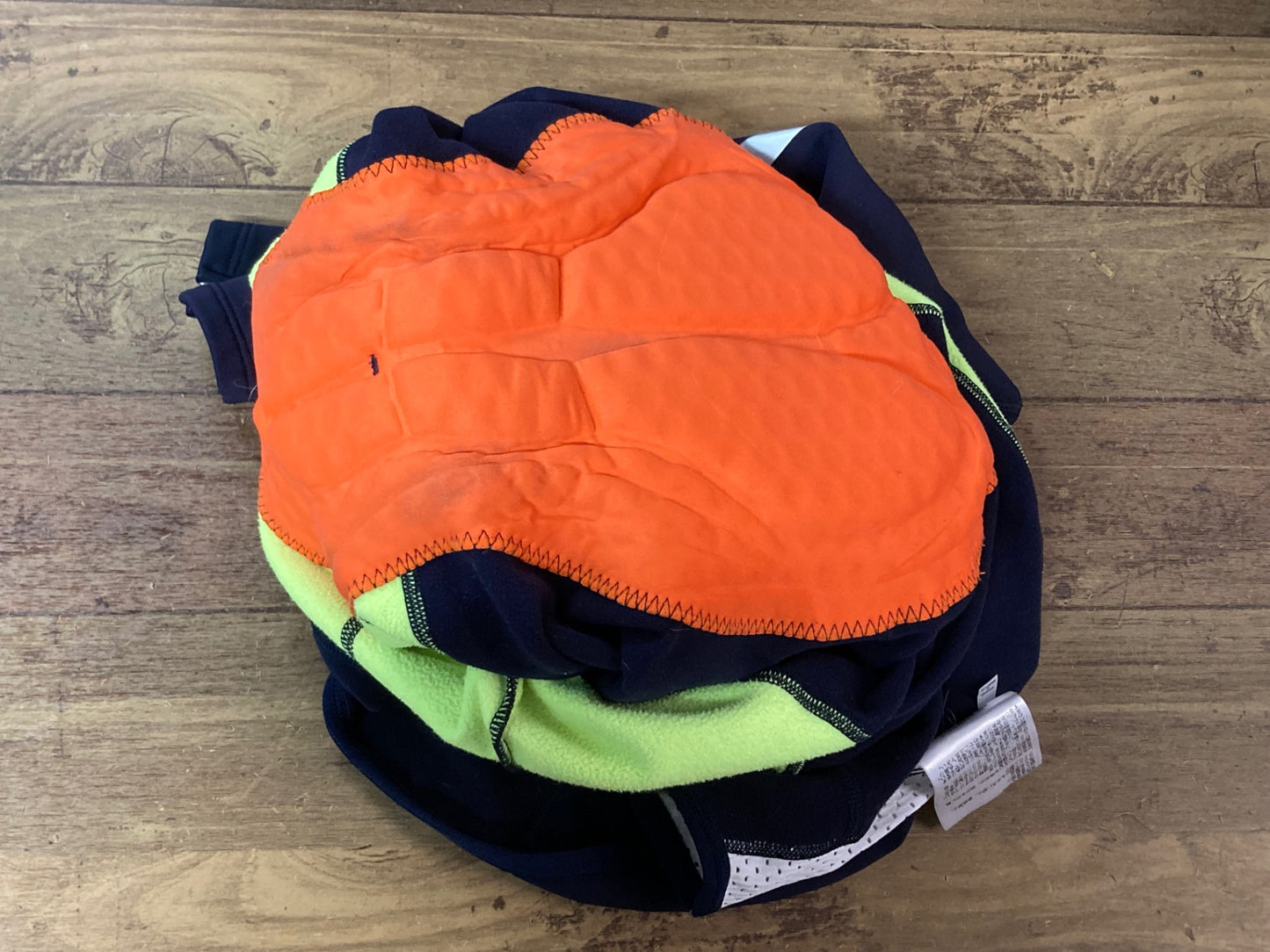 IO079 ルコックスポルティフ le coq sportif ビブタイツ 紺 L 裏起毛 ※動物の毛、パッド擦れ