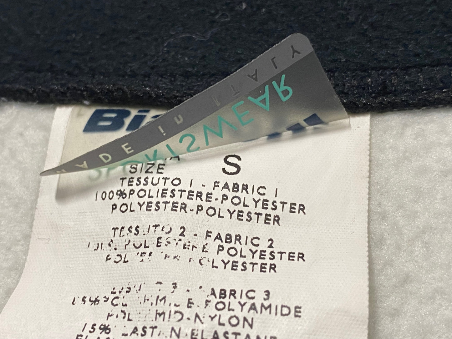 JB893 ビアンキ Bianch nalini 長袖 サイクルジャケット 黒 S 裏起毛