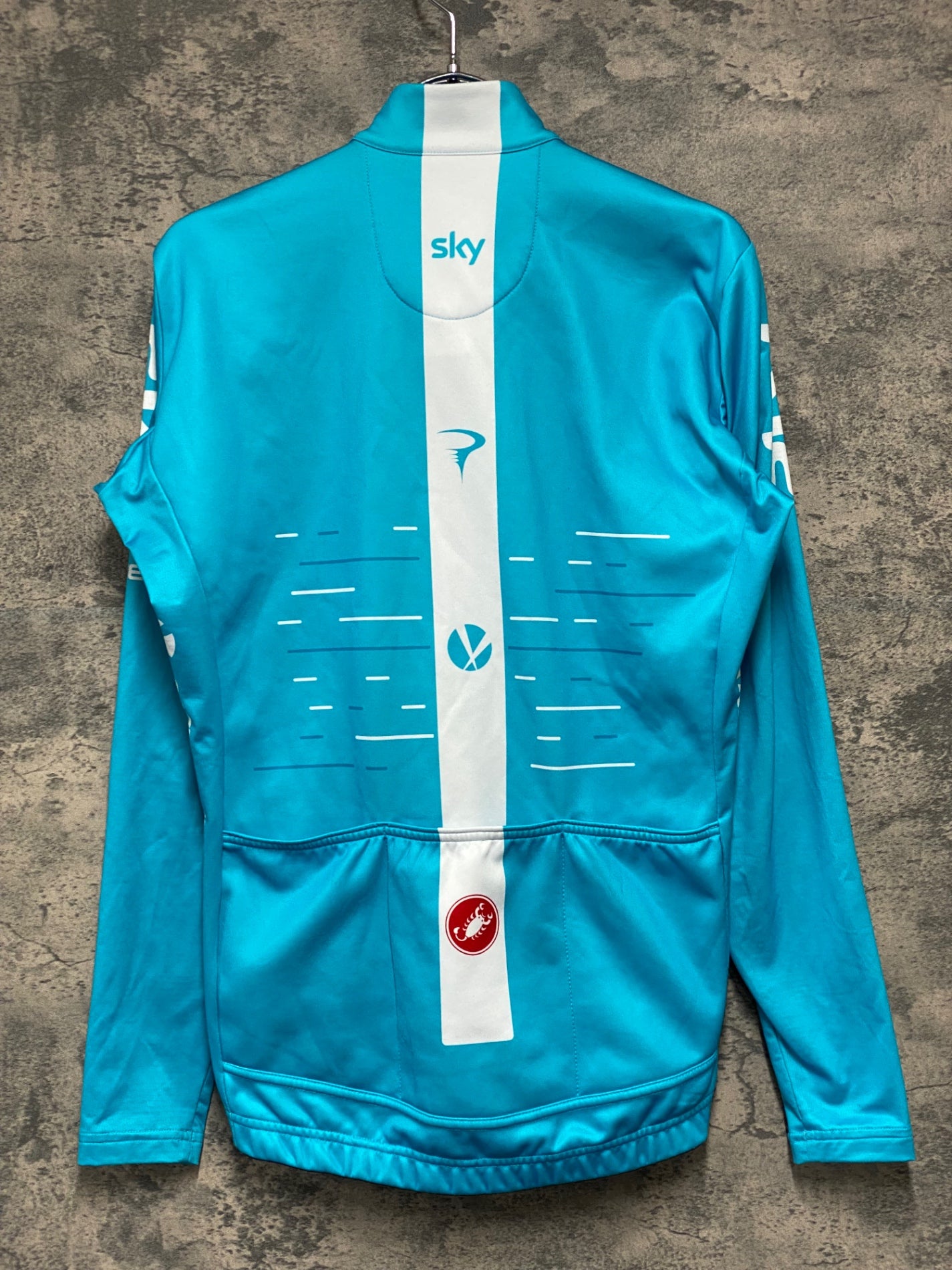 JC800 カステリ CASTELLI LONG SLEEVE THERMAL JERSEY 長袖 サイクルジャージ 水色 M 裏起毛 TEAM sky