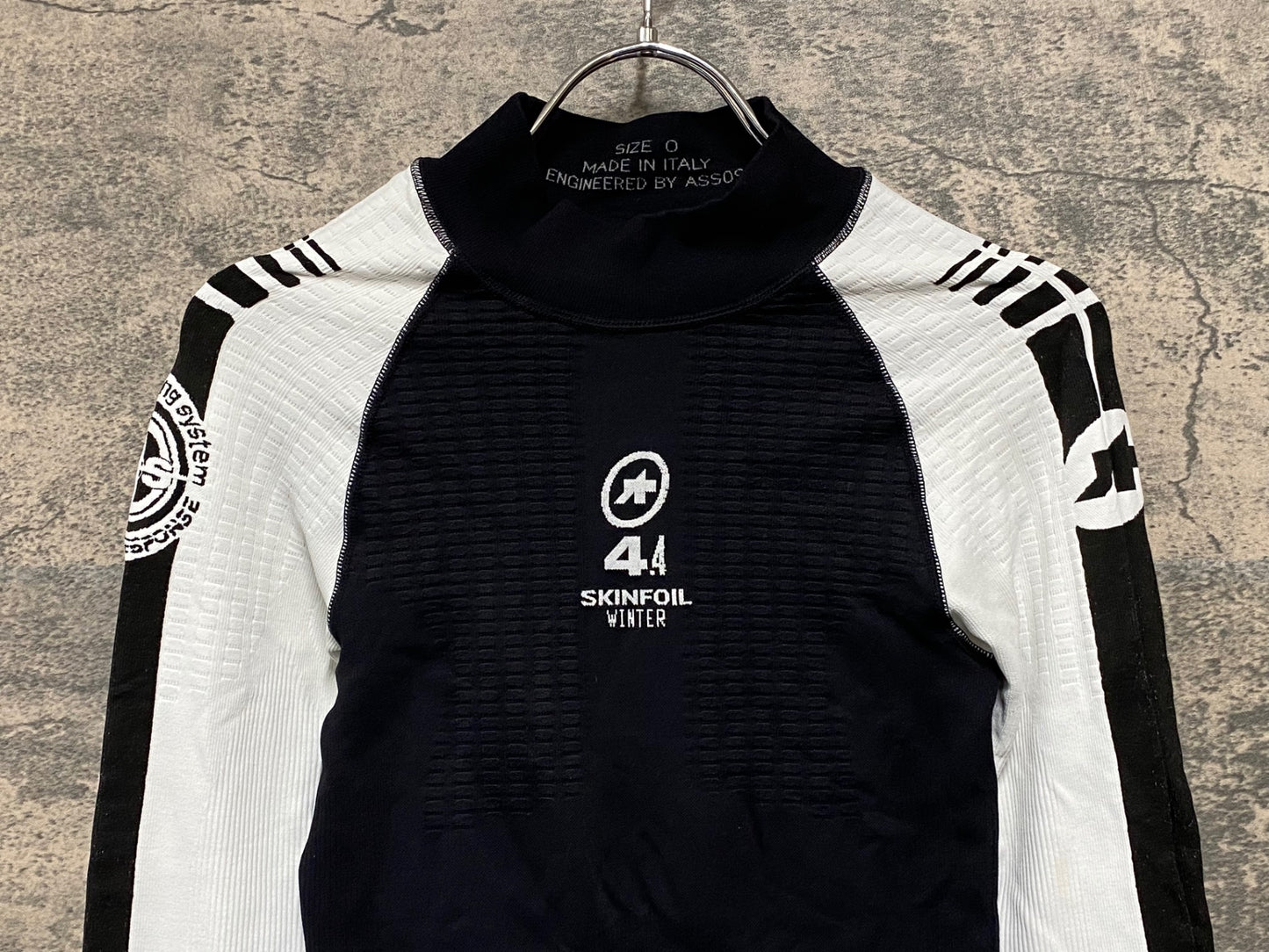 JB308 アソス assos SKINFOIL 4.4 長袖 ベースレイヤー 黒 白 SIZE 0 WINTER