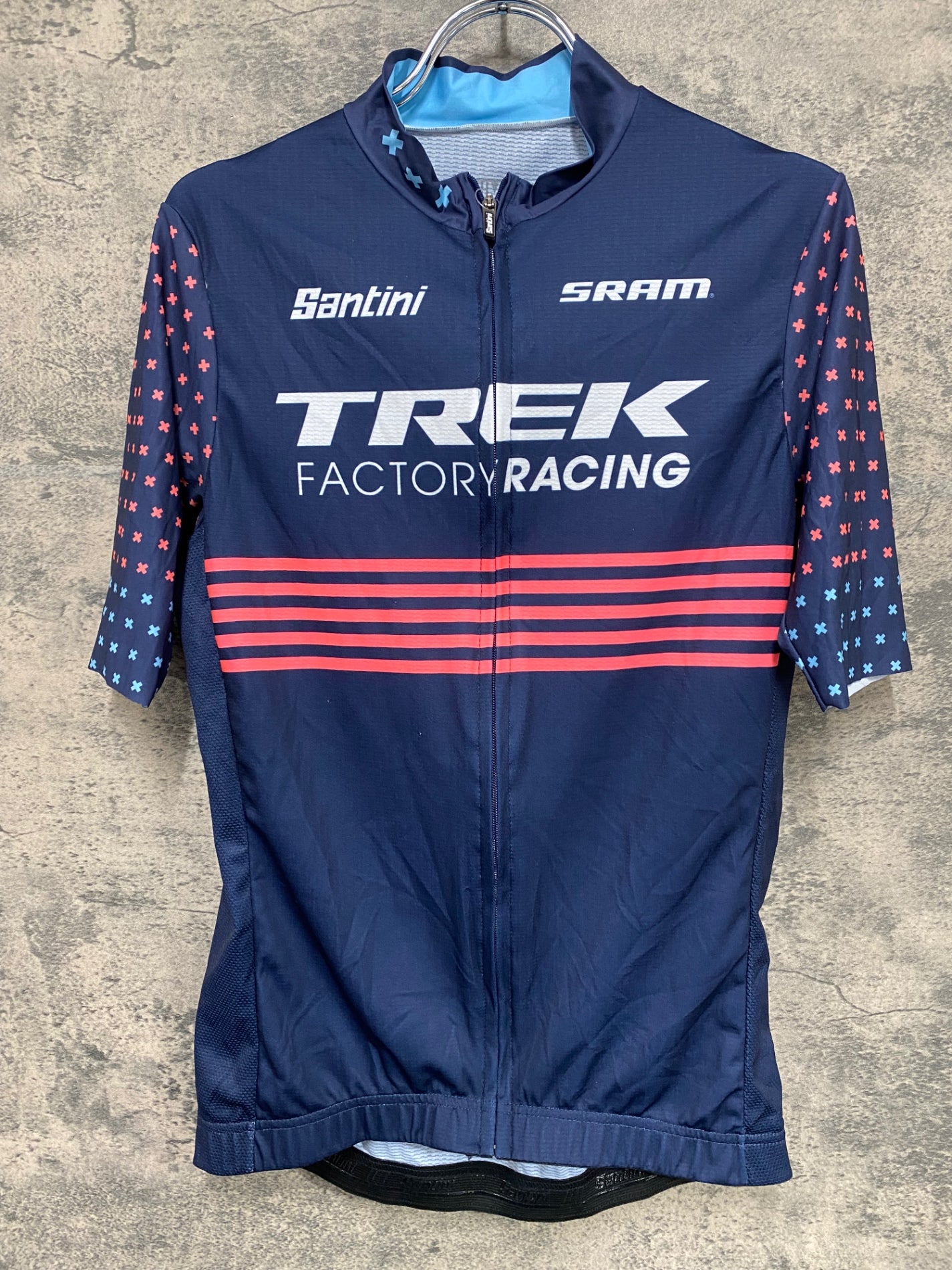 IT485 サンティーニ Santini 半袖 サイクルジャージ ネイビー M TREK FACTORY RACING