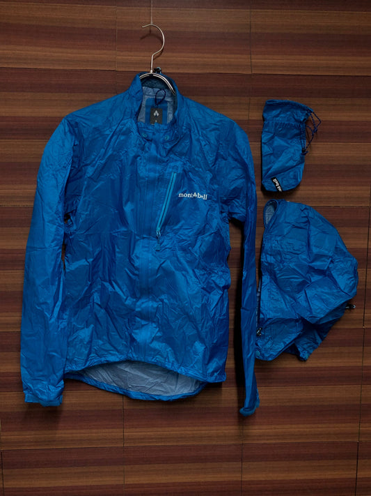 IL667 モンベル mont-bell 長袖 U.L. サイクル レインジャケット 青 S
