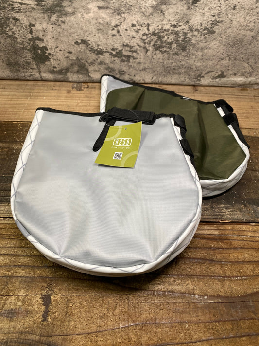 IS909 R250 ハンドルカバー 緑 白  防寒