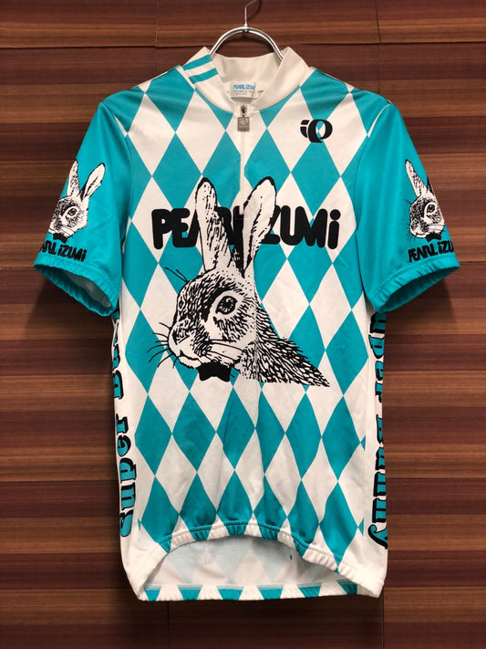 IQ442 パールイズミ PEARL iZUMi 半袖 サイクルジャージ 白水色 うさぎ Lサイズ