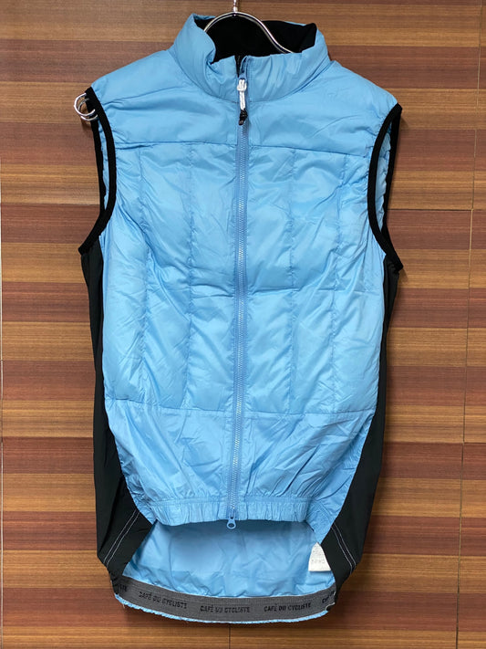 IO568 カフェドシクリステ CAFE DU CYCLISTE ダウン サイクルベスト ジレ 水色 M