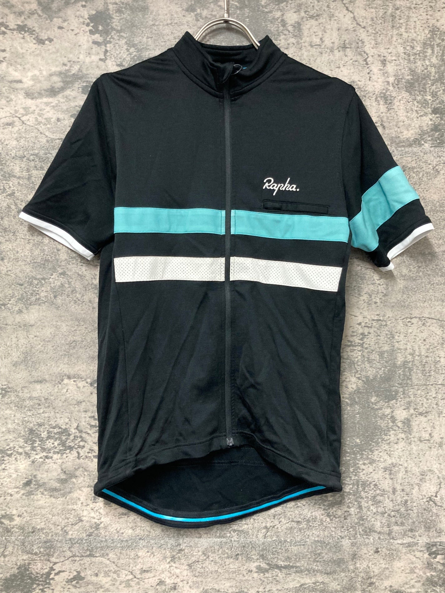 IW746 ラファ Rapha MEN'S SS TRAINING BREVET JERSEY 半袖 サイクルジャージ 黒 水色 M TEAM sky