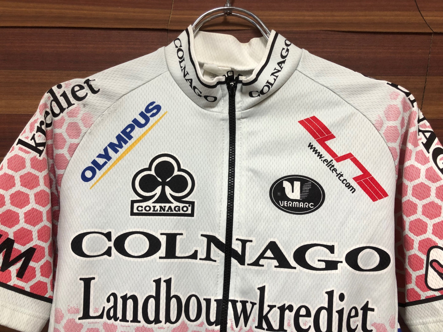 IP090 フェルマルク VERMARC 半袖 サイクルジャージ 白 赤 COLNAGO ※サイズ不明