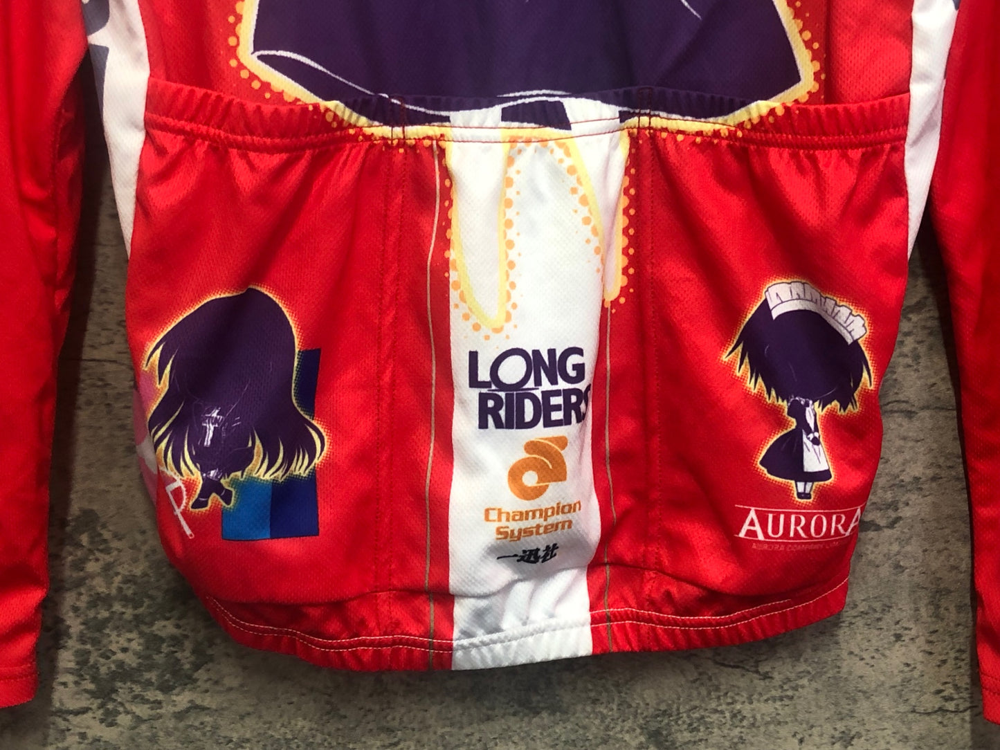 IW606 チャンピオンシステム championsystem AURORA 長袖 サイクルジャージ 赤 黒 L ろんぐらいだぁす！ FORTUNA