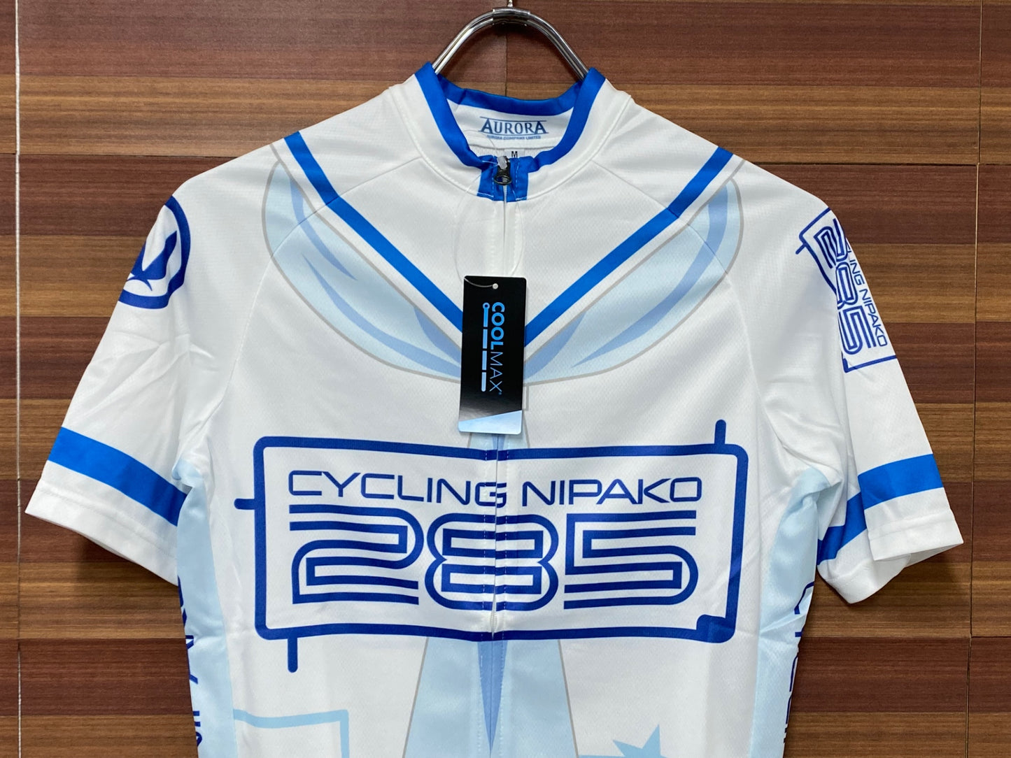 IS005 アウローラ AURORA 半袖 サイクルジャージ 白 M サイクリングニパ子 チームグラフィックVer.