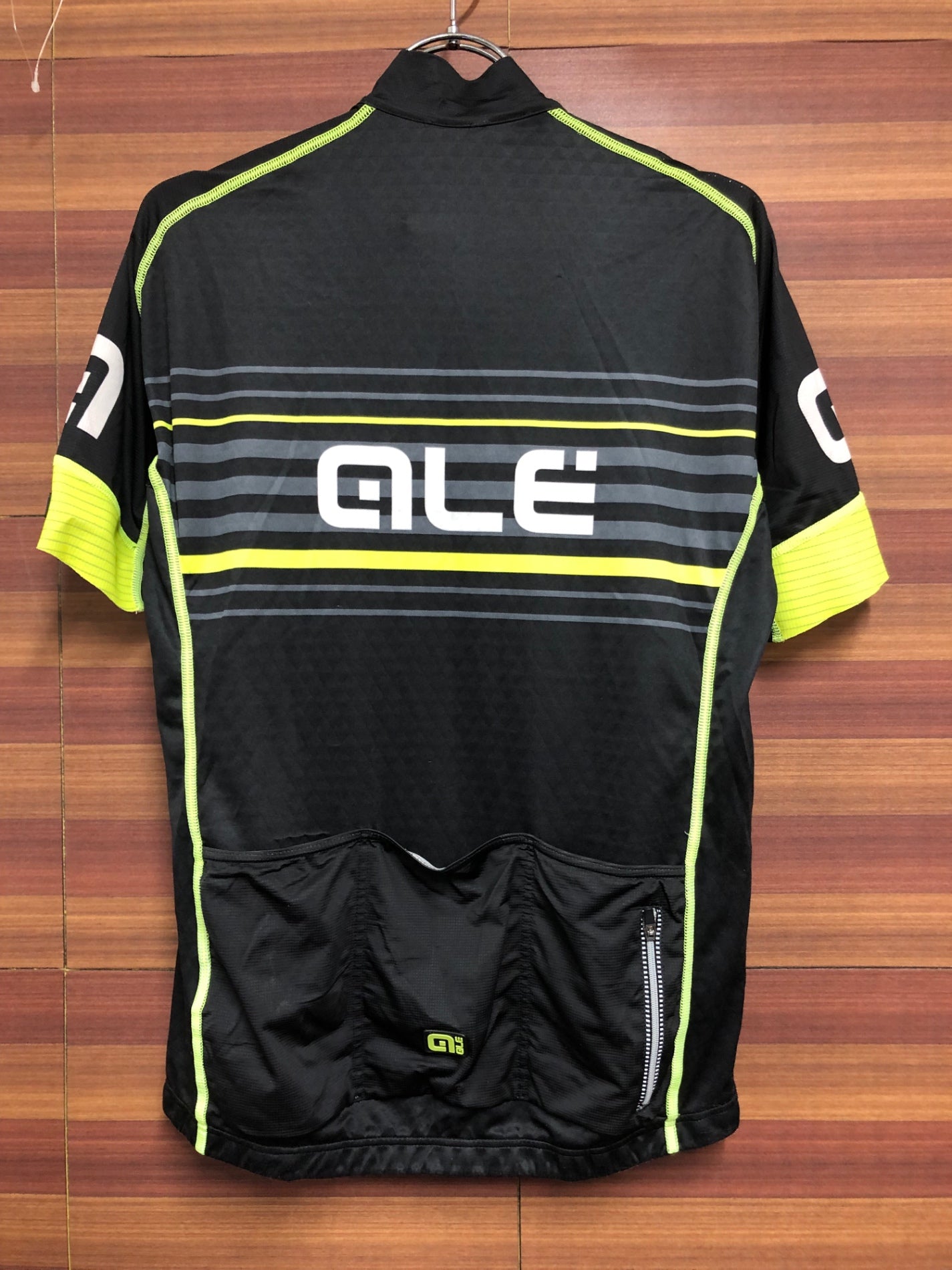 IM218 アレ ALE 半袖 サイクルジャージ 黒 黄 L