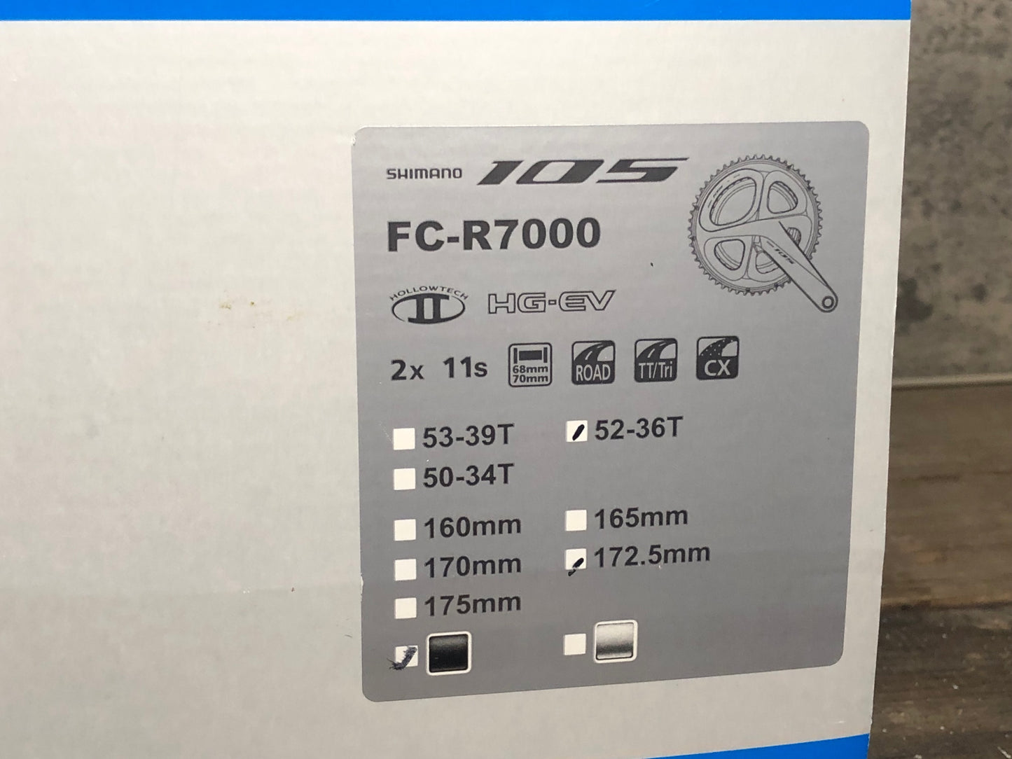 IR322 シマノ SHIMANO FC-R7000 クランクセット 172.5mm 52/36T