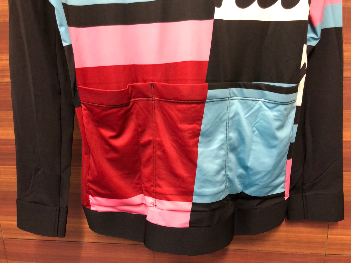 IO699 ラファ Rapha CROSS PRO TEAM LONG SLEEVE TRAINING JERSEY MENS 長袖 サイクルジャージ  ベージュ 紺 総柄 M