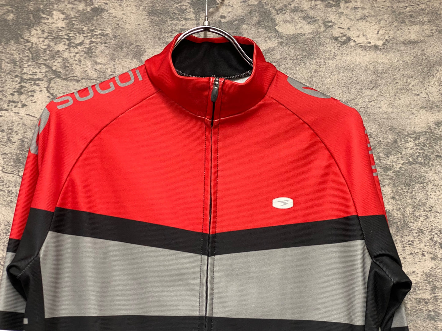 JC541 スゴイ SUGOi 長袖 サイクルジャージ 黒赤 M 裏起毛 ※スレ