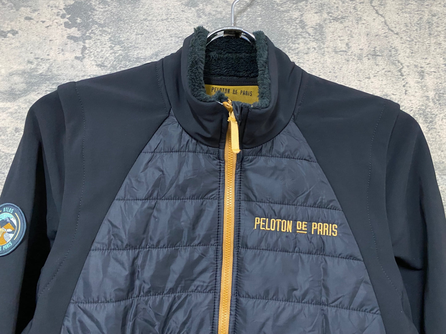 JB506 プロトンドパリ PELOTON DE PARIS Atlas Puffy Jcket ＆ gilet サイクルベスト ジレ 黒 S 裏起毛