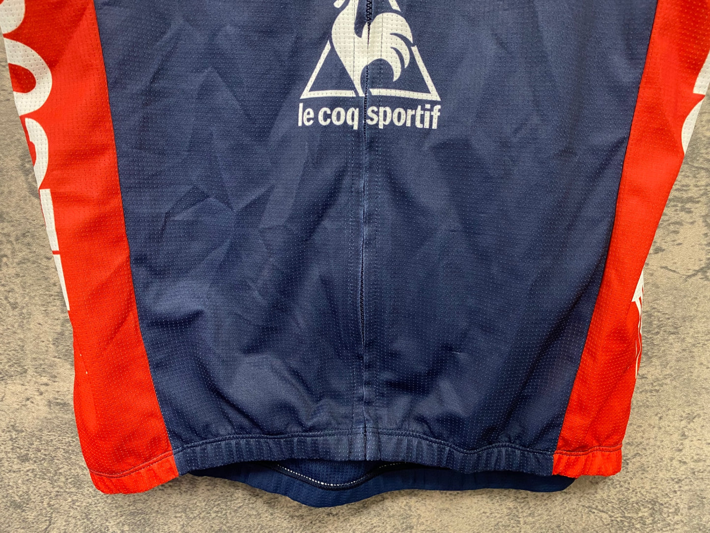 JD388 ルコックスポルティフ le coq sportif 半袖 サイクルジャージ 赤 紺 白 O