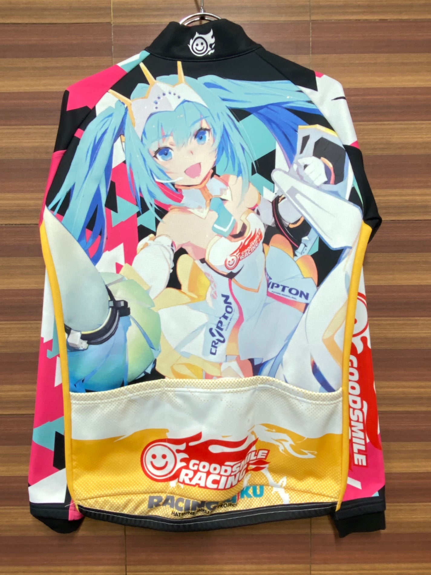 IK086 GSR Gear 長袖 サイクルジャケット 白 黒 ピンク M RACING MIKU 2015Ver. 痛ジャージ