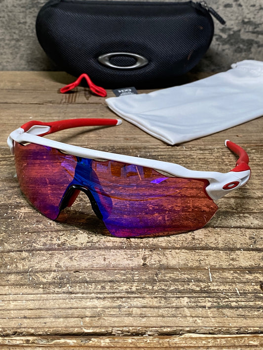 IW713 オークリー OAKLEY レーダーイーブイパス RADAR EV PATH サングラス アイウェア PRIZMレンズ 白 ケース付属 ※レンズに傷有り