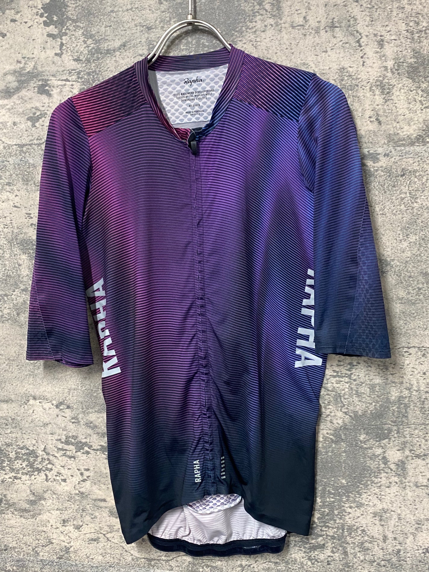 JC604 ラファ Rapha PRINT PRO TEAM AERO JERSEY 半袖 サイクルジャージ 紫 M
