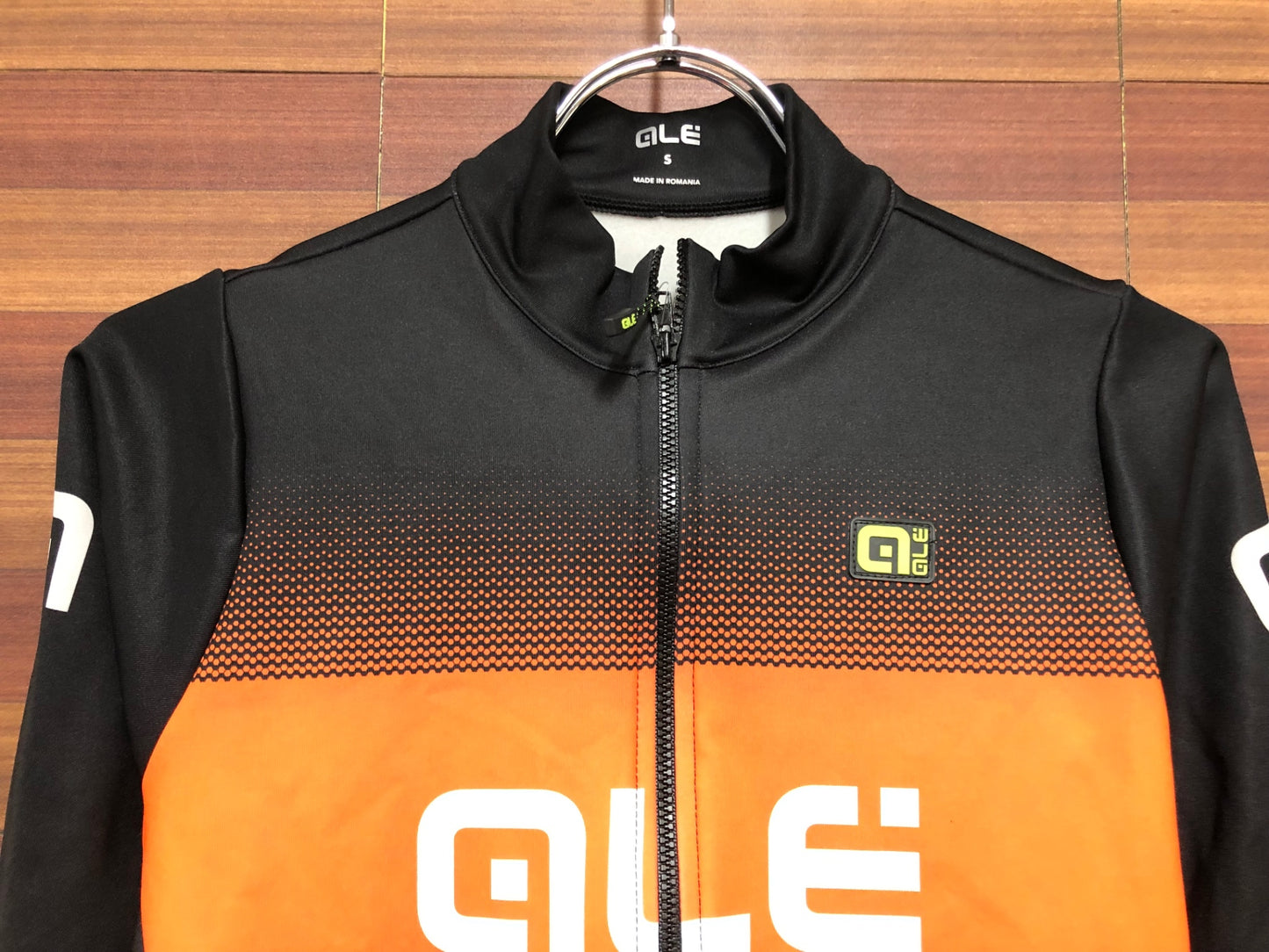 IM873 ALE ロングスリーブジャージ 裏起毛 黒/オレンジ S