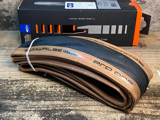 JA275 シュワルベ SCHWALBE プロワン PRO ONE TLE 700×28C1本 ブラックブラウン