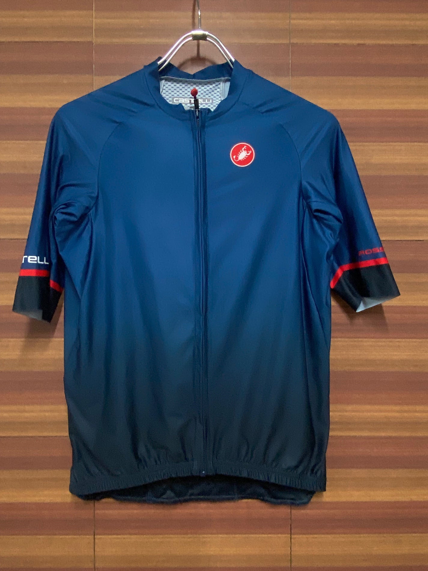 IH753 カステリ CASTELLI ROSSO CORSA 半袖 サイクルジャージ 青 XL