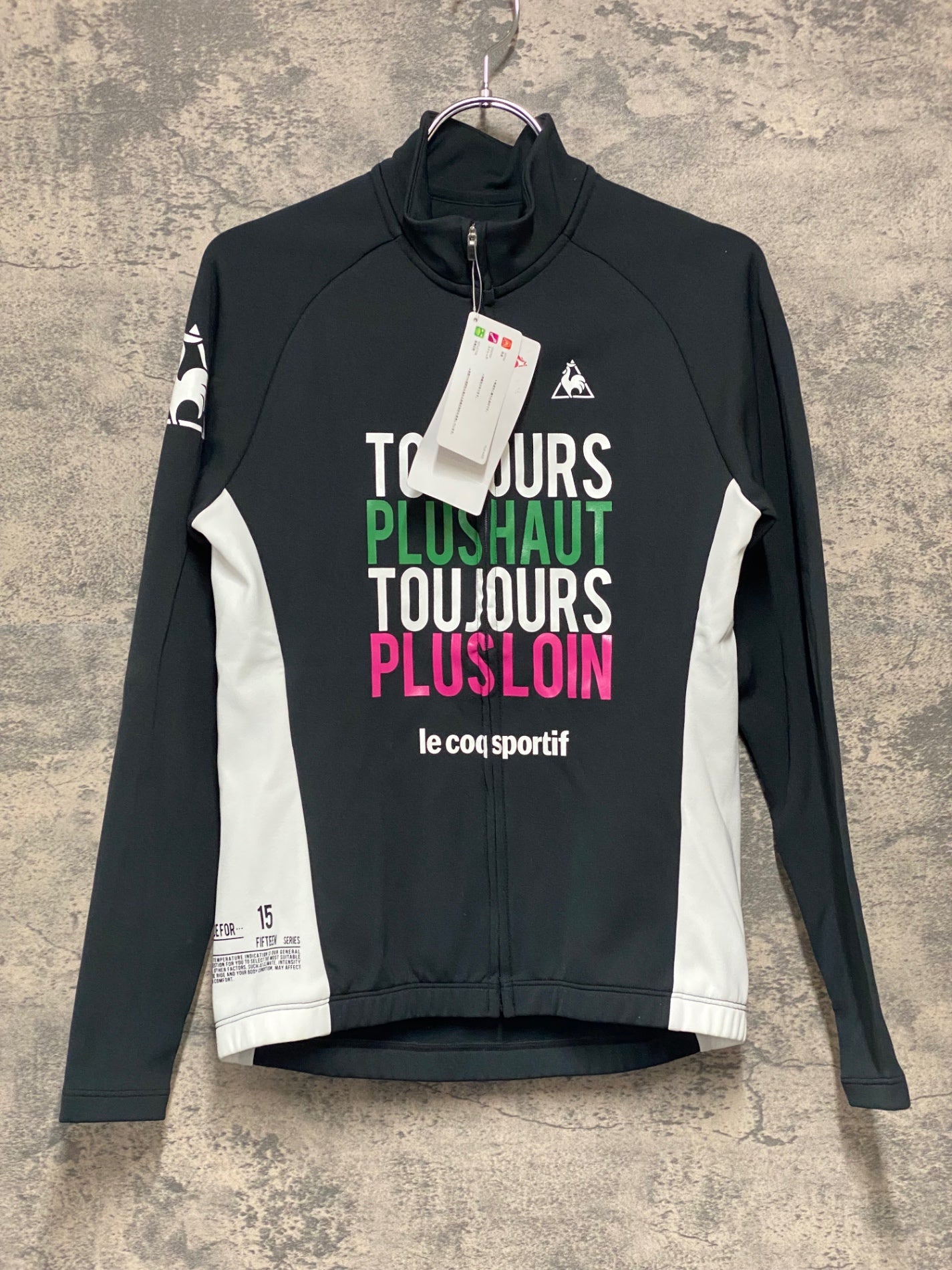 IZ167 ルコックスポルティフ le coq sportif 長袖 サイクルジャージ 黒 L 裏起毛