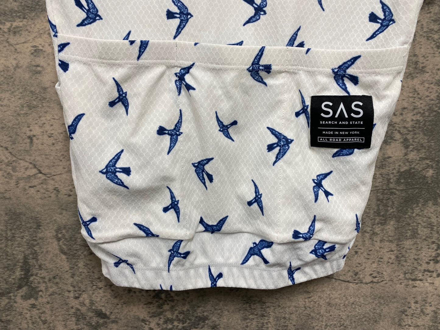 IS758 SEARCH AND STATE 半袖 サイクルジャージ 白 紺 XS