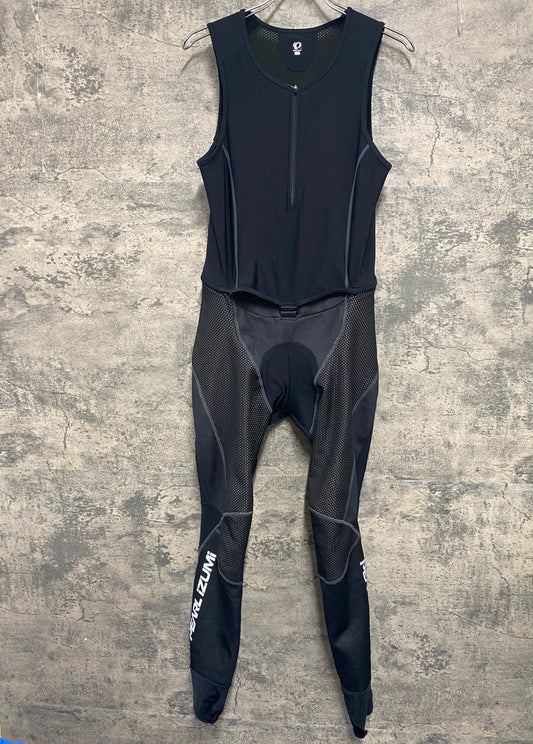 IY993 パールイズミ PEARL iZUMi クイック ビブタイツ 裏起毛 WIND BREAK TITANIUM 黒 XL