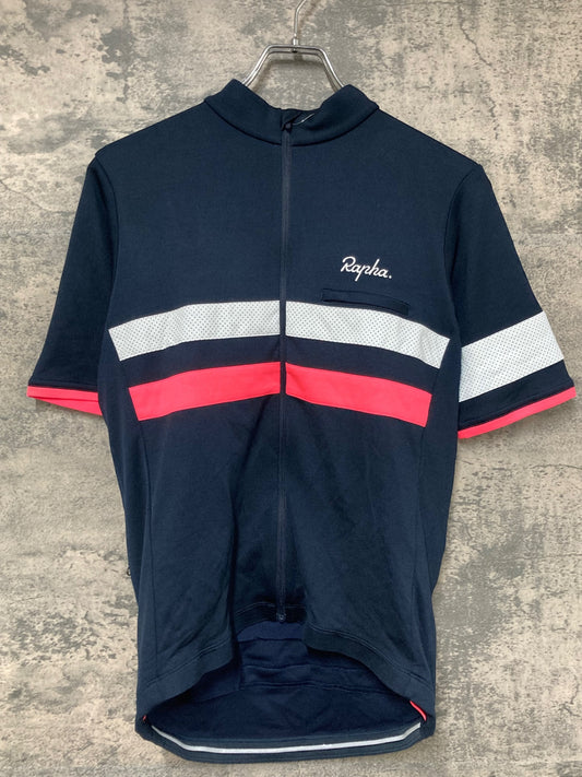 IY015 ラファ Rapha BREVET JERSEY 半袖 サイクルジャージ 黒 M