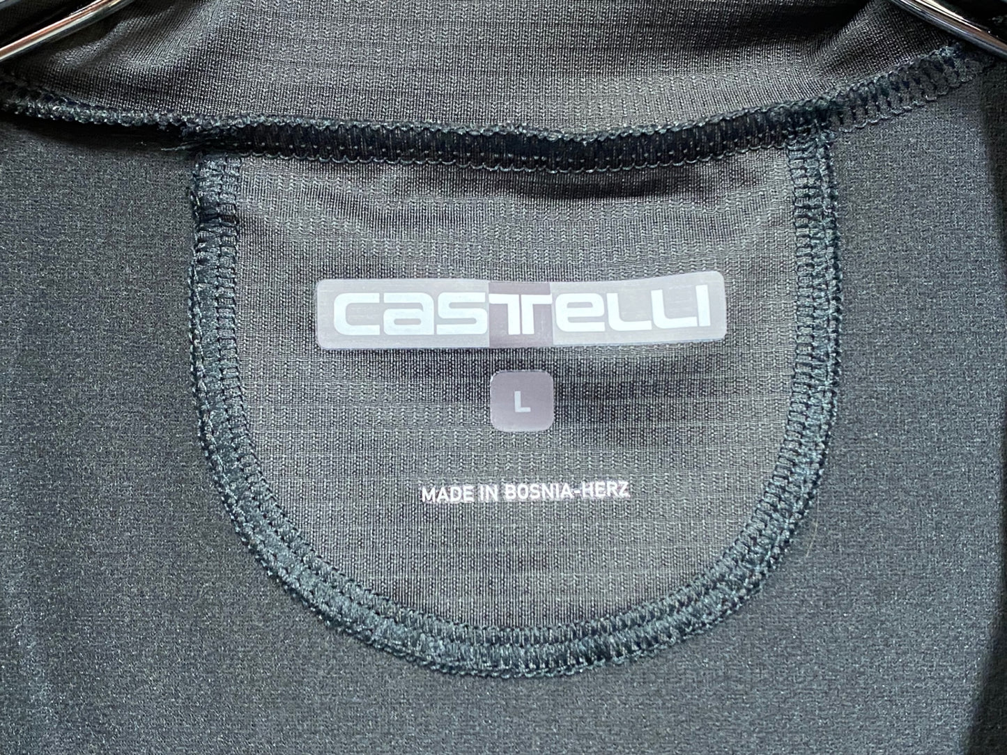 IJ095 カステリ CASTELLI ロッソコルサ ROSSO CORSA ジレ サイクルウェア 裏起毛 Lサイズ 黒