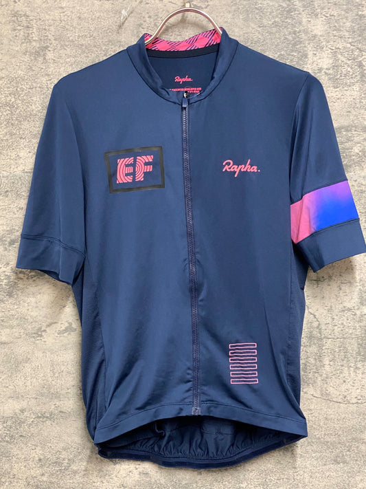 JC592 ラファ Rapha EF PRO TEAM TRAINING JERSEY 半袖 サイクルジャージ 紺 M