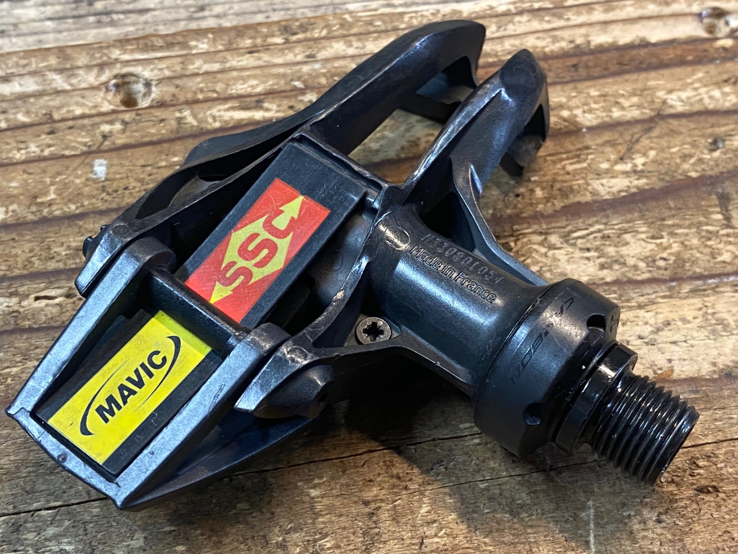 IS493 マヴィック MAVIC ゼリウム ZXELLIUM SLR ビンディングペダル ※軸ガタ、踏み面擦れ、板ばね割れ ジャンク