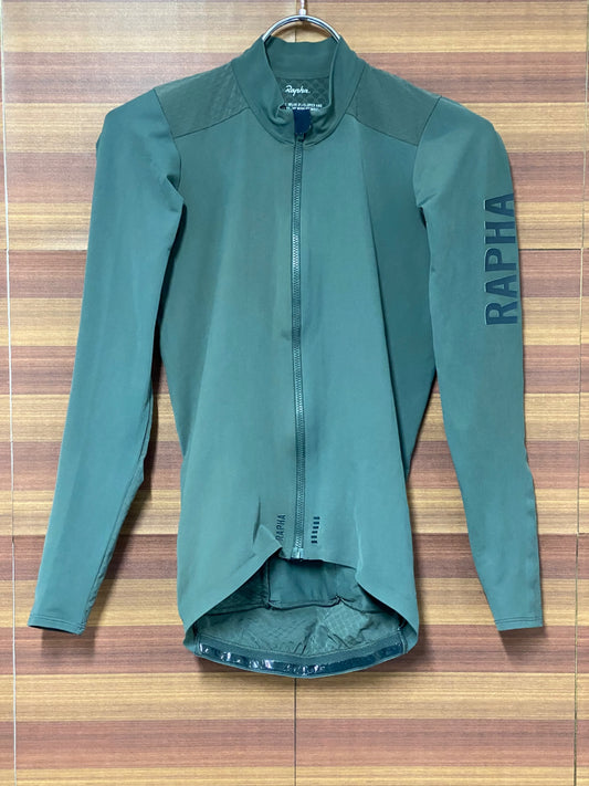 IM744 ラファ RAPHA PROTEAM LONG SLEEVE AERO JERSEY XS 緑 アースカラー