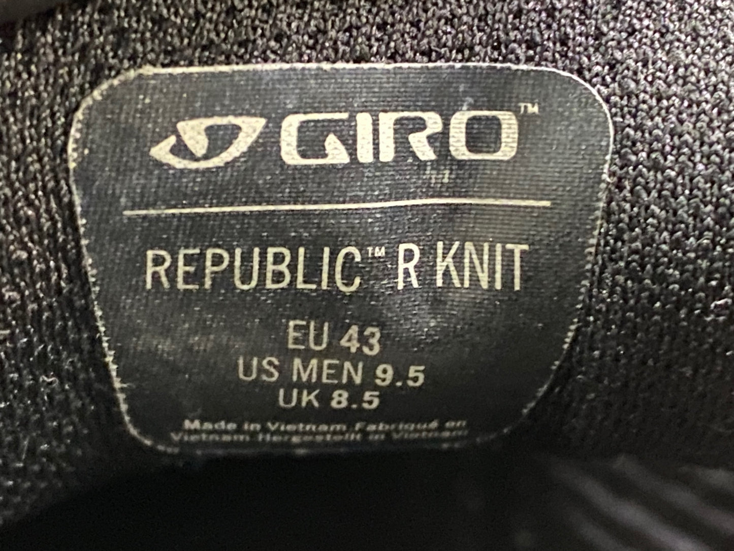 IJ343 ジロ GIRO REPUBLIC R Knit ビンディングシューズ EU43 グレー ※ソール傷